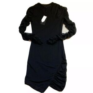 NWT $79 Kendall & Kylie S Ruched Mesh LBD Bodycon‎ Dress
